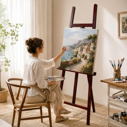 Conda Heavy Duty A-Frame Wood Easel, Adjustable Wooden 90" Stand for Sign - color: PineWood