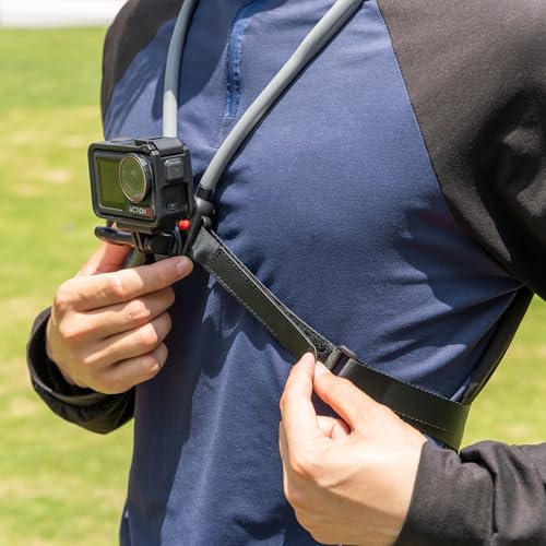 JJC Quick Release POV Neck Mount with Chest Strap for DJI Osmo Action 6 5 4 - color: Neck Mount with Fixing Chest Strap Black