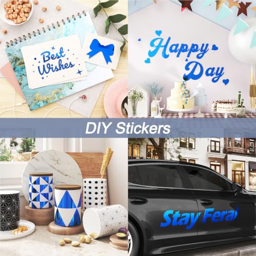 WESTICK Blue Mirror Film Wallpaper Peel and Stick Mirror Stickers for Wall - color: 3.Blue