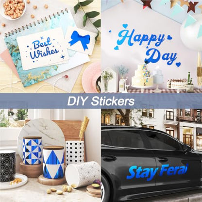 WESTICK Blue Mirror Film Wallpaper Peel and Stick Mirror Stickers for Wall - color: 3.Blue