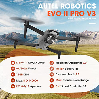Autel Robotics EVO 2 Pro V3 w/Son-y 1" CMOS Sensor & 6K HDR Video - color: Gray