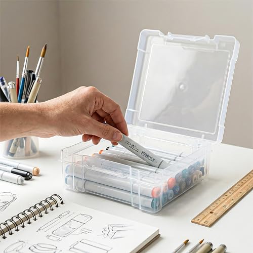 ArtBin 6953AB ClearView 6" x 6" Box Art & Craft Organizer, [1] Plastic Storage Case, Clear - size: 6" x 6" cm