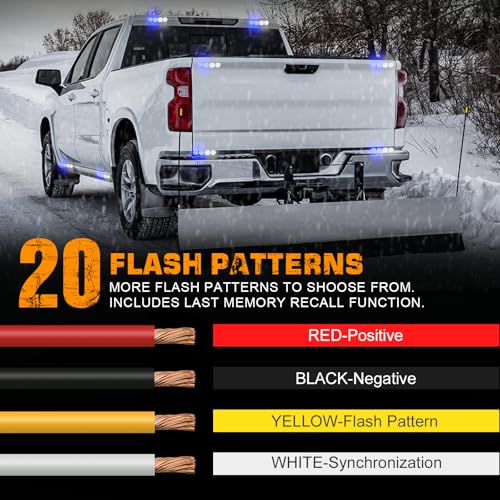 XRIDONSEN 8PCS Sync Blue Grill Emergency Lights 32 LED Strobe Lights - color: Blue