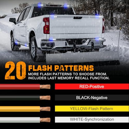 XRIDONSEN 8PCS Sync Blue Grill Emergency Lights 32 LED Strobe Lights - color: Blue