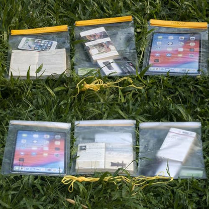YUMQUA Waterproof Pouch Clear Dry Bag Document Map Holder Large Size 3PACK - color: Yellow