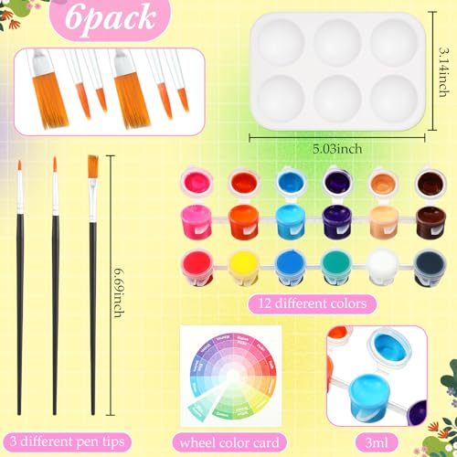 Dinifee 6 Pack Pre Drawn Canvas 8x10 Paint Kit for Adults, Butterfly - style: Butterfly
