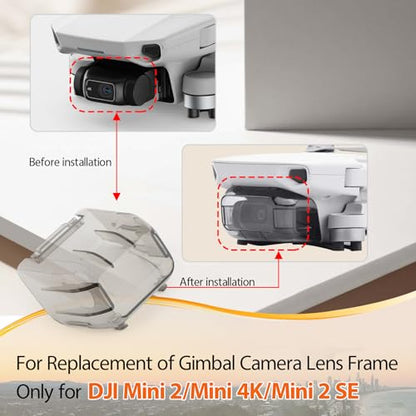 for DJI Mavic Mini 4K Gimbal Camera Protector Lens Dustproof Replacemen for DJI Mini 2/Mini 4K/Mini 2 SE Gimbal Camera Lens Cover Cap Drone Accessories Parts (Black Transparent)