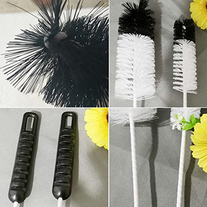 NewFerU Bottle Brushes Thin Long Handle X 4, Soft Nylon Slim Wire Set
