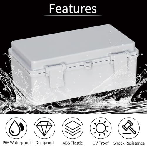 Electrical Junction Box - Outdoor Electrical Box Waterproof ABS Plastic Engineering Enclosure with Plastic Snap Gray Cover 6.5"x3.7"x2.6" - color: Grey Cover, size: 6.5"x3.7"x2.6"
