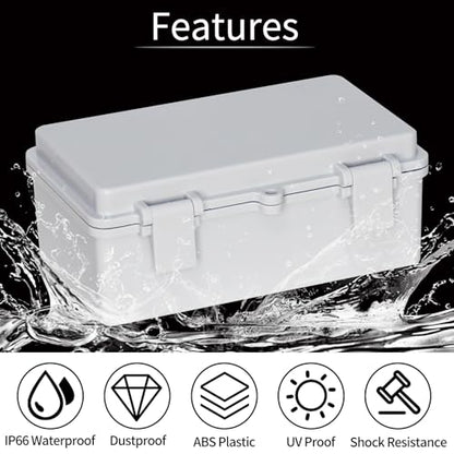Electrical Junction Box - Outdoor Electrical Box Waterproof ABS Plastic Engineering Enclosure with Plastic Snap Gray Cover 6.5"x3.7"x2.6" - color: Grey Cover, size: 6.5"x3.7"x2.6"
