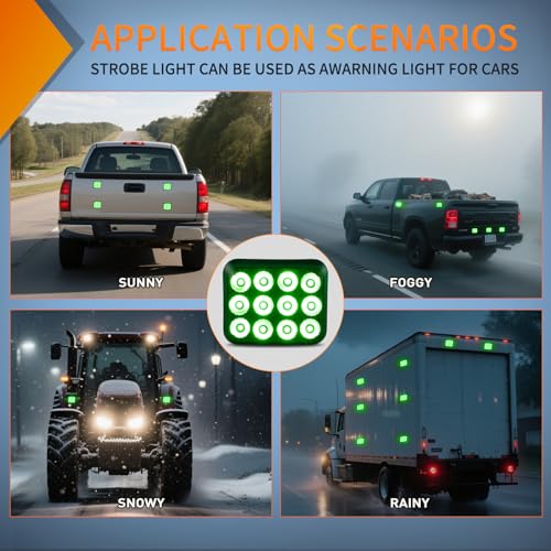 Nilight 12LED Magnetic Wireless Trailer Lights 2PCS Green - color: 12LED Green