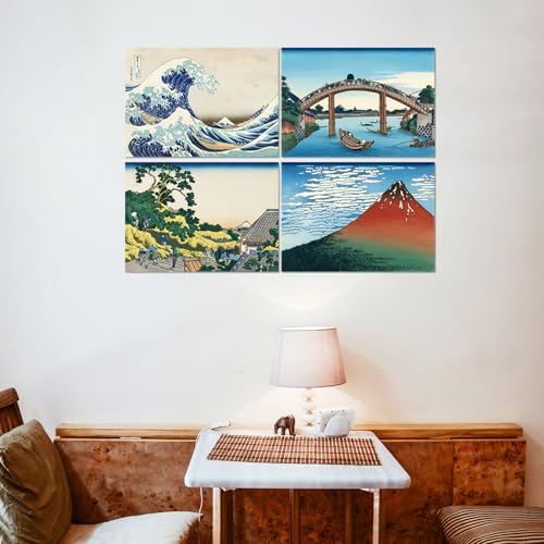 Lanzeyo Diamond Art Kits for Adults 4 Pack The Great Wave Diamond Painting - color: 08 Fuji