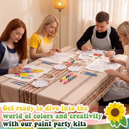 Locmeo 10 Set Paint and Sip Canvas Bags Pre Drawn Kit,Butterfly - style: Butterfly