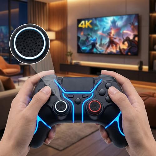 24 Pcs Controller Thumb Grips Set, 12 Pairs Thumb Stick Grip Cover, Silicone Joystick Caps, Joystick Button Caps Controller Assist for PS4/PS5(Multicolor) - color: Multicolor