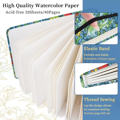 5x5 Watercolor Sketchbook,Mixed Media Pad,Travel Portable Drawing Journal - color: Morris