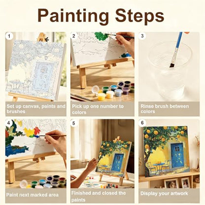 Gemozaic Lemon Tree Paint by Numbers Kit for Adults with Frame and Easel - color: BKH2151
