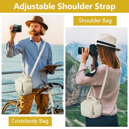 Ainiv DSLR Camera Bag, Large Waterproof Anti-Shock SLR Camera Case, Beige - color: Beige