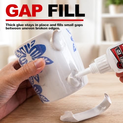 Gap Fill Thick Super Glue 60g Heavy Duty Cyanoacrylate CA Glue for Repairs - size: 2 oz