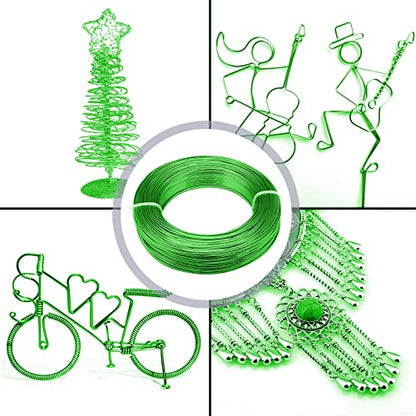 2MM Aluminum Wire - 100ft, 12 Gauge Anodized for Jewelry, Sculpting & Crafting - size: 2mm, style: Green