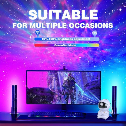 YXQUA Astronaut Galaxy Star Projector for Kids, White Guitar - color: White Guitar