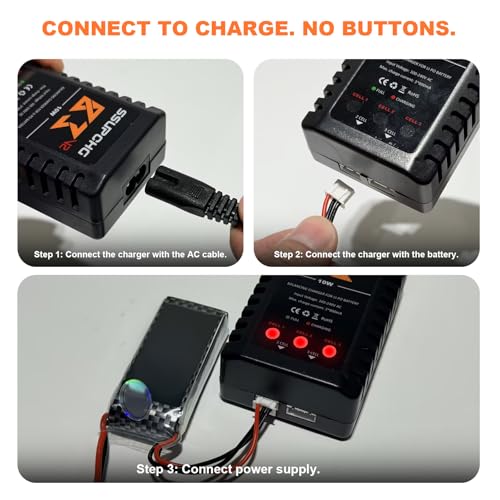LiPo Battery Charger, Balance Charger for 2S 3S XHR Plug Battery