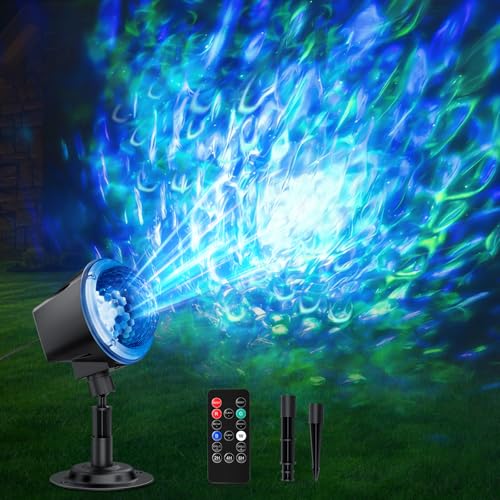 Ocean Wave Projector Light Outdoor 15 Colors Water Ripple Effect Lamp - color: Style 3