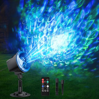 Ocean Wave Projector Light Outdoor 15 Colors Water Ripple Effect Lamp - color: Style 3