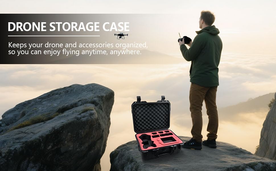 HESOYAM Waterproof Hard Storage Case for DJI Mavic 4 Pro Bundle Compatible RC 2/RC Pro 2 Controller, Black, pp Material, Foam Liner
