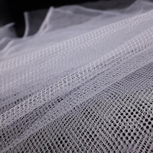 62 X 59 Inch White Mesh Fabric Slightly Stretchy for Sewing Projects - size: 62 x 59 Inch