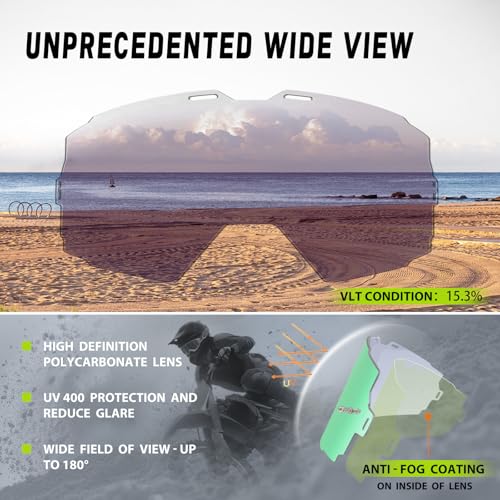 Motocross Goggles Anti-Fog Motorcycle Protective Eyewear for Men - color: Green