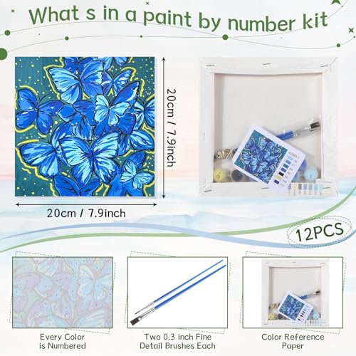 Nezyo 12 Sets Paint by Numbers with Frame for Adults, DIY Acrylic 8x8in - style: Landscape