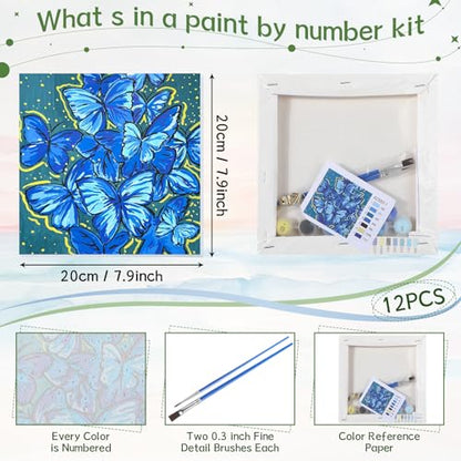 Nezyo 12 Sets Paint by Numbers with Frame for Adults, DIY Acrylic 8x8in - style: Landscape