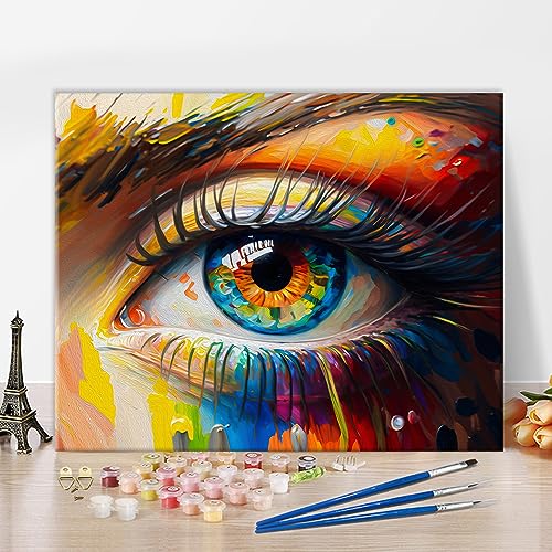 TUMOVO Colorful Eye Paint by Numbers Gift for Adults Beginners - color: Eyes
