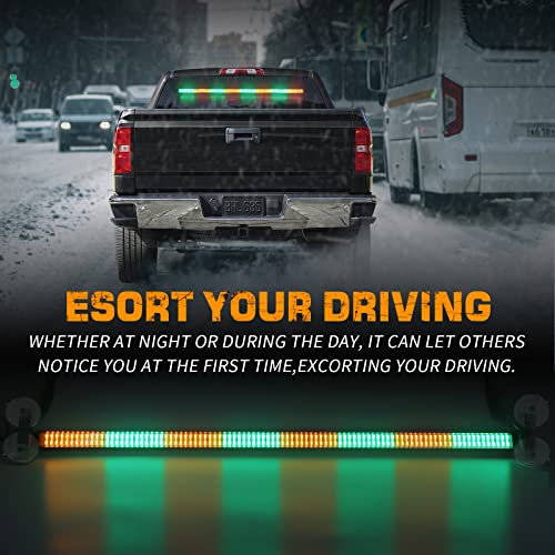 XRIDONSEN 35 inch Traffic Advisor Light Bar Front/Rear Strobe Lights - color: Amber/Green