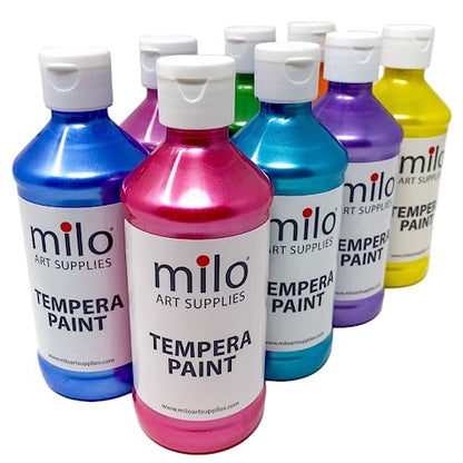 milo Sparkle Pearlescent Washable Tempera Paint, 8 Colors, 8 oz Bottles - style: Sparkle Pearlescent 8 x 8 oz Bottles