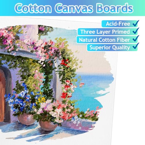 28 Pack Canvas Boards for Painting, White Canvas Panels, Multi Pack
