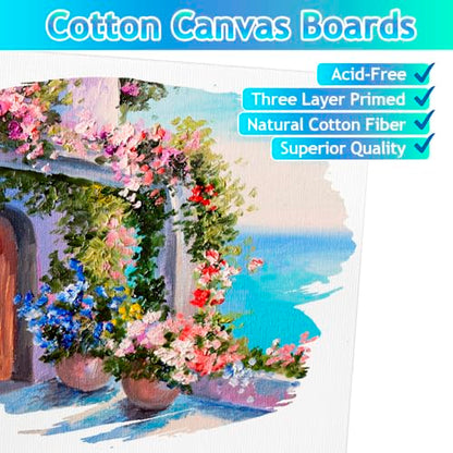 28 Pack Canvas Boards for Painting, White Canvas Panels, Multi Pack