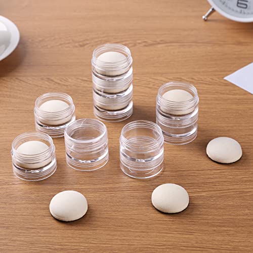 Mini Ink Blending Brushes Tools 2 Handle with 42 Refills Replacement Round Foams and 20 Plastic Storage Cases Stackable Jars Set for Scrapbooking Painting Art Supplies Tool Craft Cardmaking Drawing - color: 2 Handle+42 Domed Foam+20 Stackable Jars