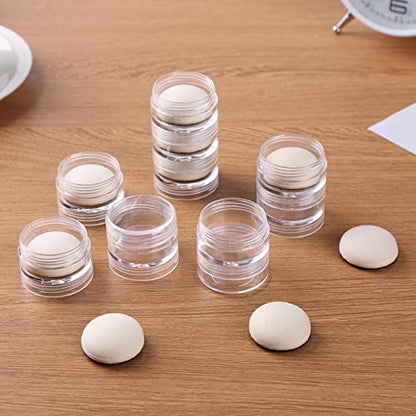 Mini Ink Blending Brushes Tools 2 Handle with 42 Refills Replacement Round Foams and 20 Plastic Storage Cases Stackable Jars Set for Scrapbooking Painting Art Supplies Tool Craft Cardmaking Drawing - color: 2 Handle+42 Domed Foam+20 Stackable Jars