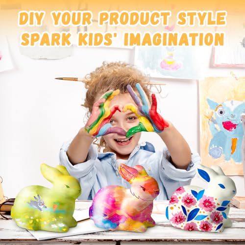 Paint Your Own Bunny Lamp Kit, DIY Rabbit Night Light Craft Kits for Kids - color: Bunny Lamp