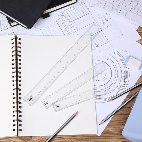 Mr. Pen- Clear Ruler Set, 3 Pack, 6", 8" and 12 Inch, Easy-to-Read Markings