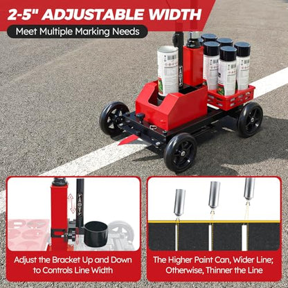 zozen Parking Lot Striping Machine, 3-in-1 Heavy Duty Line Striping Machine