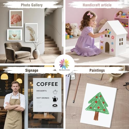 Mat Board Center, Pack of 10 Acid-Free Foam Boards, 11x14 inch White Foam Boards, 1/8" Thick - color: White, size: 11x14