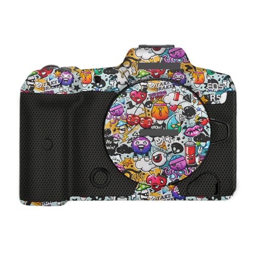 Anti-Scratch Camera Skin Wrap R5 Sticker Coat Vinly Protective Film Body Protector Decals Cover for Canon EOS R5 R 5 (Graffiti White) - color: Graffiti White