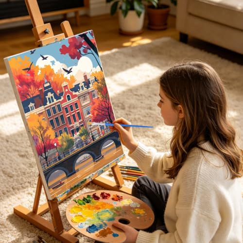 Kalonyth City Framed Paint by Numbers Kit for Adults Beginner 8x12 inch - color: Frame-OP-US01