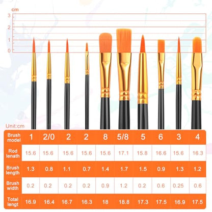 ESRICH 200PCS Paint Brushes, Paint Brush for Acrylic Painting - color: Black, size: 200