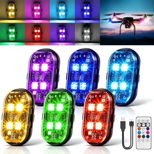 6PCS Wireless LED Strobe Lights, Upgraded 4LEDs RGB Lights for Cars Trucks - size: 6PCS (Upgraded 4LEDs)