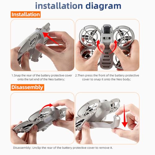 Drone Down Shell Cover for DJI Neo, Height Enhancement and Battery Protection Shell Drop-Proof Cover (Gray)
