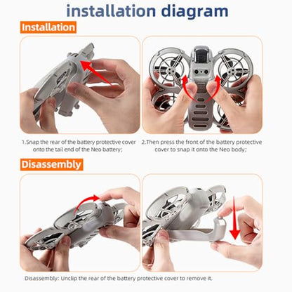 Drone Down Shell Cover for DJI Neo, Height Enhancement and Battery Protection Shell Drop-Proof Cover (Gray)