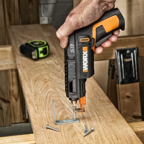 WORX Cordless Screwdriver, 4V 6-Bit Set with Screw Holder, WX255L.5 - style: WX255L.5-USB-W/CASE